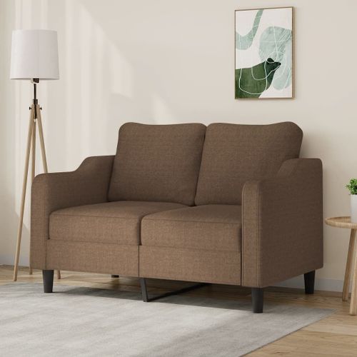 Vidaxl Canapé À 2 Places Marron 120 Cm Tissu