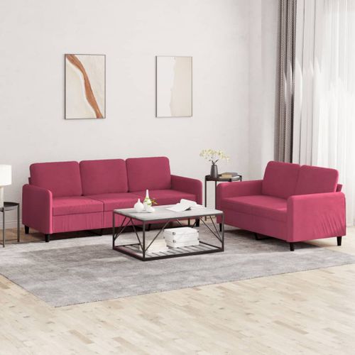 Vidaxl Ensemble De Canapés 2 Pcs Rouge Bordeaux Velours