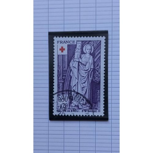 L108 -- Timbre De France N ° 1910 -- Année 1976 -- Au Profit De La Croix-Rouge, Sculpture Religieuse, Église De Brou ".