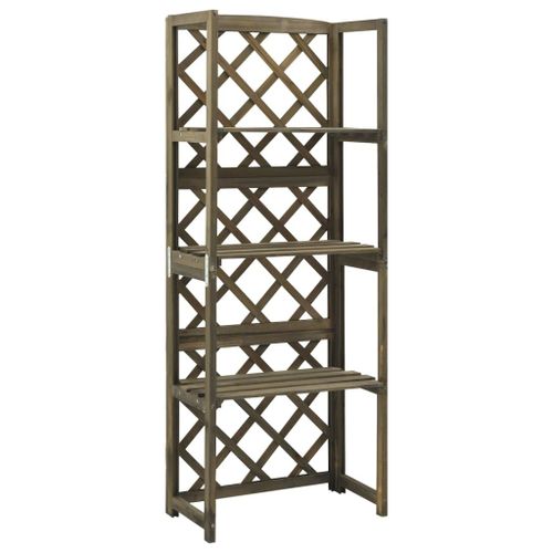 Vidaxl Treillis Avec Étagères Gris 55x30x140 Cm Bois De Sapin Massif