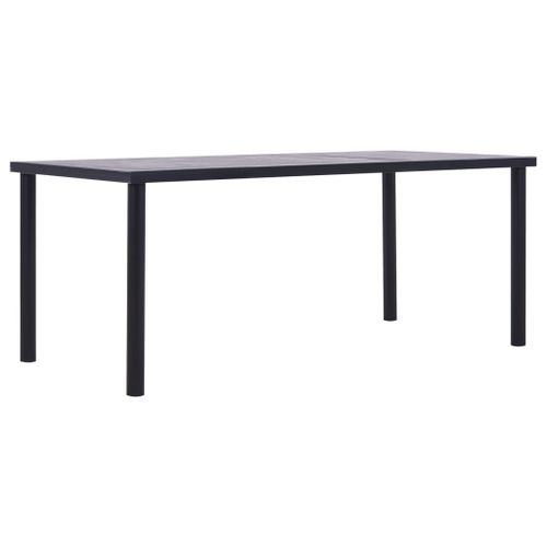 Vidaxl Table De Salle À Manger Noir Et Gris Béton 200x100x75 Cm Mdf