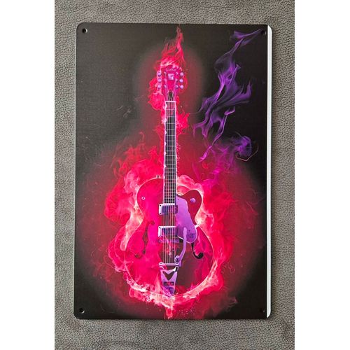 Plaque métallique décorative Guitare Gretsch Flaming