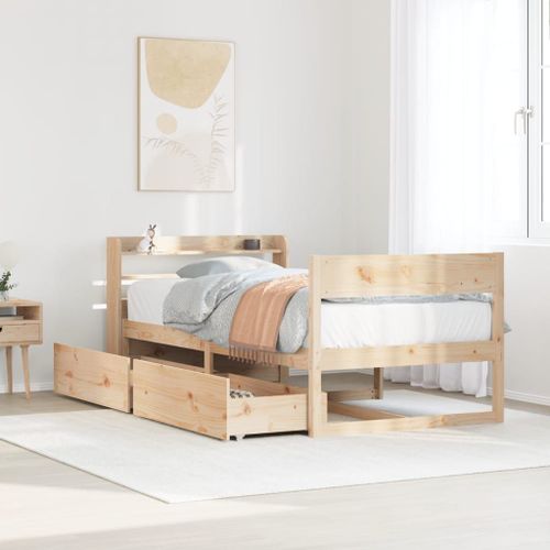Vidaxl Cadre De Lit Sans Matelas 100x200 Cm Bois Massif De Pin