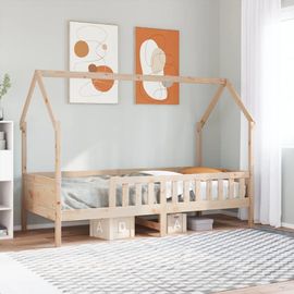 Vidaxl Cadre De Lit D'enfants Forme De Maison 90x200cm Bois Massif Pin