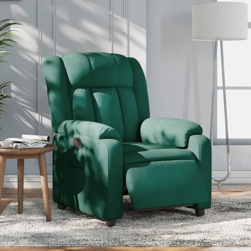 Vidaxl Fauteuil Inclinable Électrique Vert Foncé Tissu