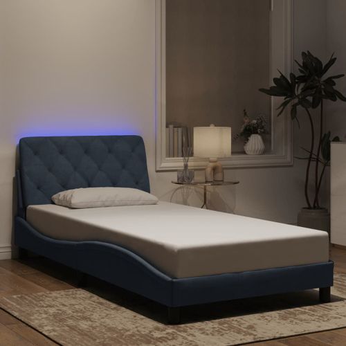 Vidaxl Cadre De Lit Avec Lumières Led Gris Foncé 100x200 Cm Velours