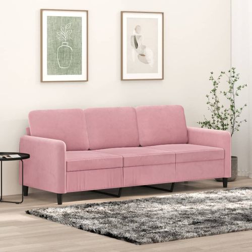 Vidaxl Canapé À 3 Places Rose 180 Cm Velours