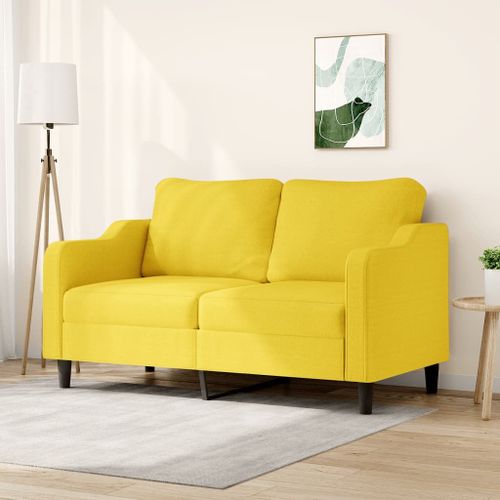 Vidaxl Canapé À 2 Places Jaune Clair 140 Cm Tissu