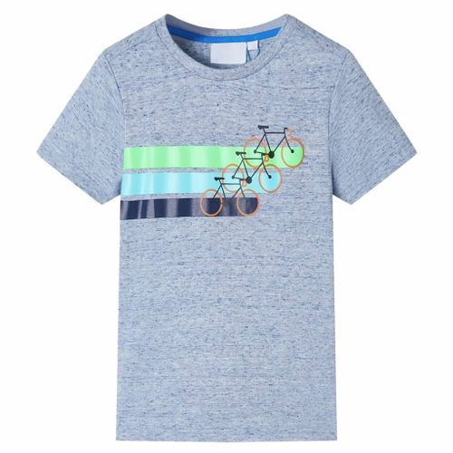 T-Shirt Pour Enfants Avec Manches Courtes Mélange Bleu 140