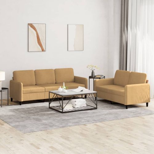 Vidaxl Ensemble De Canapés 2 Pcs Marron Velours