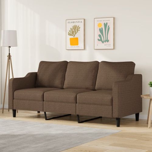 Vidaxl Canapé À 3 Places Marron 180 Cm Tissu