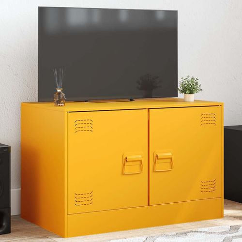 Vidaxl Meuble Tv Jaune Moutarde 67x39x44 Cm Acier