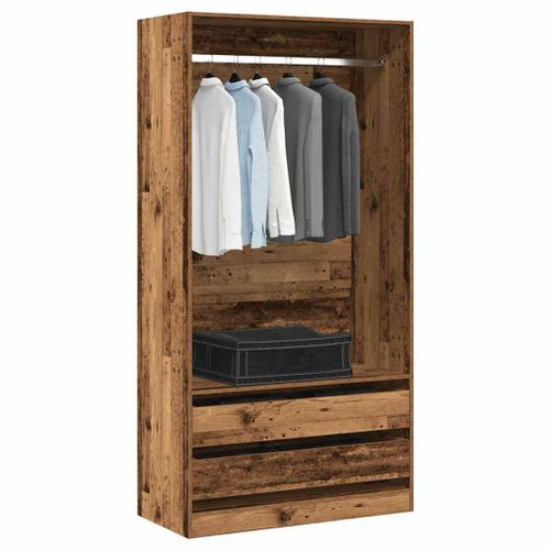 Vidaxl Garde-Robe Vieux Bois 100x50x200 Cm Bois D'ingénierie