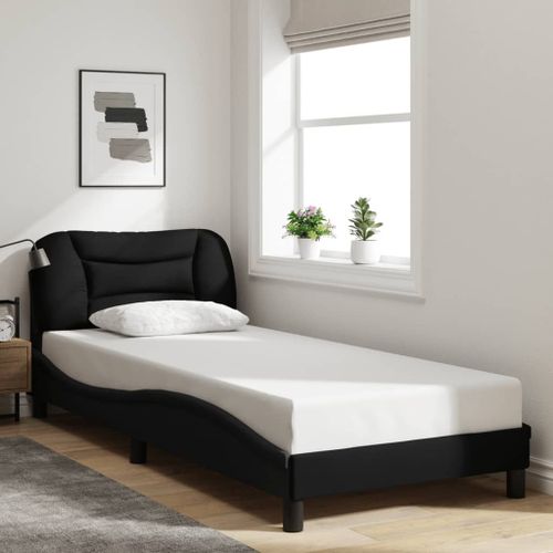 Vidaxl Cadre De Lit Avec Tête De Lit Noir 90x200 Cm Tissu