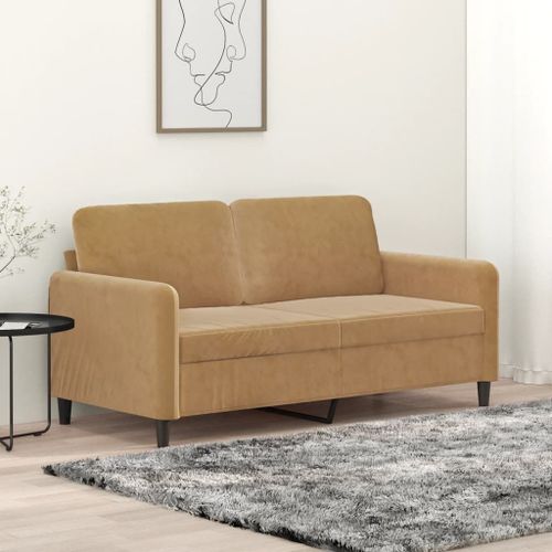 Vidaxl Canapé À 2 Places Marron 140 Cm Velours
