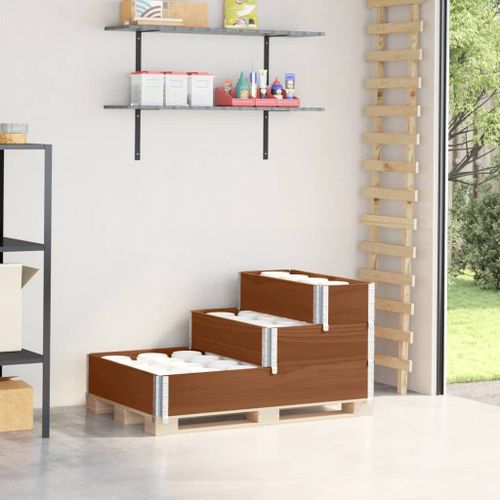 Vidaxl Collier De Palette À 3 Niveaux Marron 120x80 Cm Bois Pin Massif