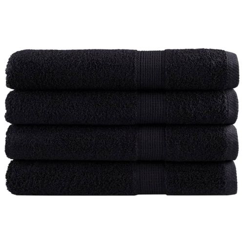 vidaXL Serviettes de sauna de qualité supérieure SOLUND 4 pcs noir