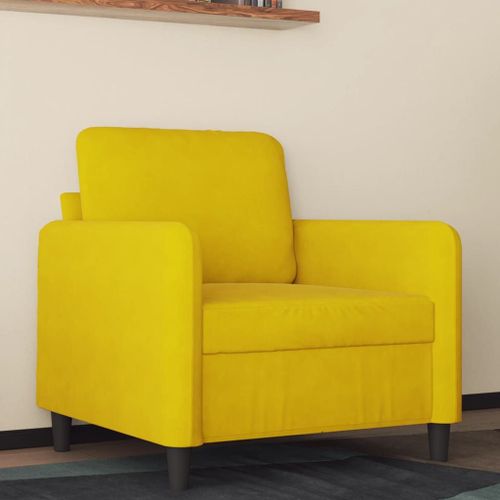 Vidaxl Fauteuil Jaune 60 Cm Velours