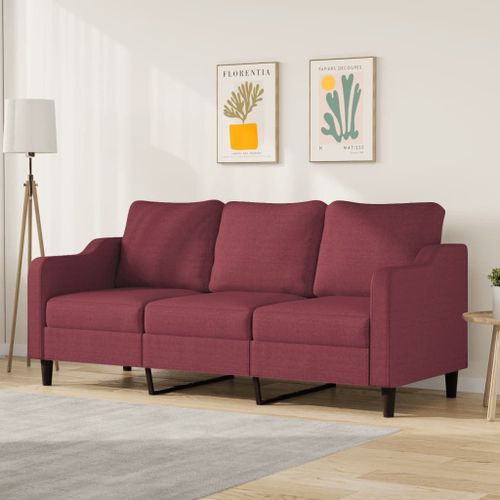 Vidaxl Canapé À 3 Places Rouge Bordeaux 180 Cm Tissu