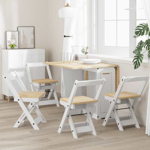 Vidaxl Chaises À Manger Pliables Lot De 4 Corona Bois Massif De Pin