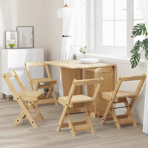 Vidaxl Chaises À Manger Pliables Lot De 4 Corona Bois Massif De Pin