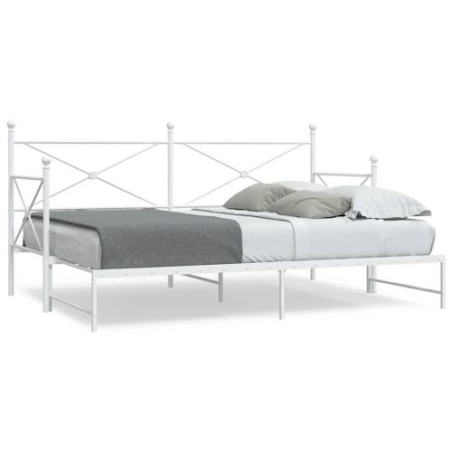 Vidaxl Lit De Jour Avec Lit Gigogne Sans Matelas Blanc 90x200 Cm Acier