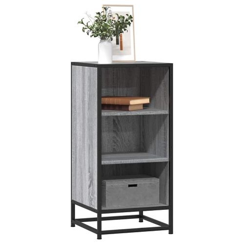 Vidaxl Buffet Sonoma Gris 35,5x35x76 Cm Bois D'ingénierie Et Métal