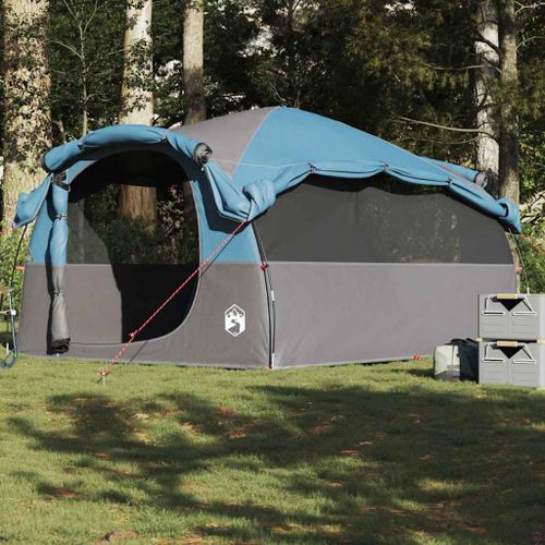 Tente Familiale Tunnel 6 Personnes Bleu Imperméable