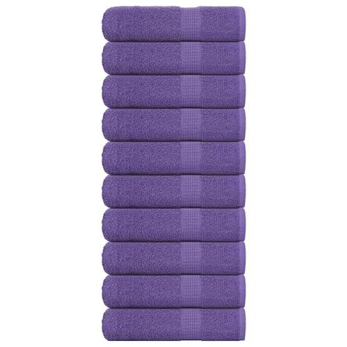Vidaxl Serviettes De Bain 10 Pcs Violet 100x150 Cm 360 G/M² 100% Coton