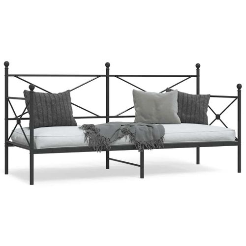 Vidaxl Lit De Repos Sans Matelas Noir 90x200 Cm Acier
