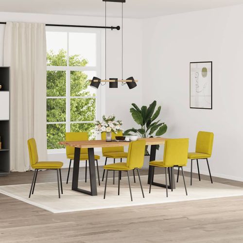 Vidaxl Chaises À Manger Lot De 6 Jaune Velours