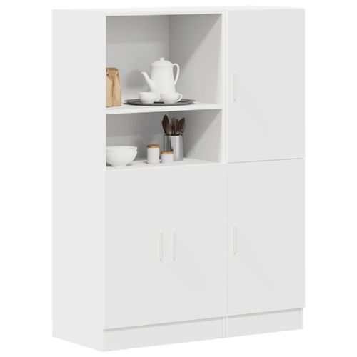 Vidaxl Ensemble D'armoires De Cuisine 2 Pcs Blanc Bois D'ingénierie