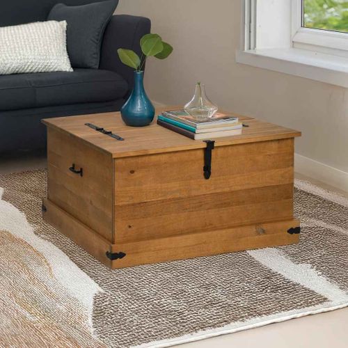 Vidaxl Coffre De Rangement Halden 91x91x47 Cm Bois Massif Pin