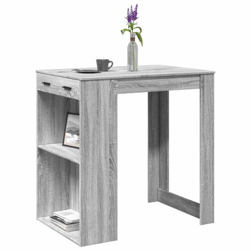 Vidaxl Table De Bar Sonoma Gris 102x70x103,5 Cm Bois D'ingénierie