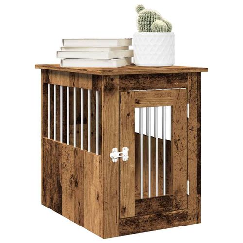 Vidaxl Meuble De Cage Chien Vieux Bois 45x62x59 Cm Bois D'ingénierie