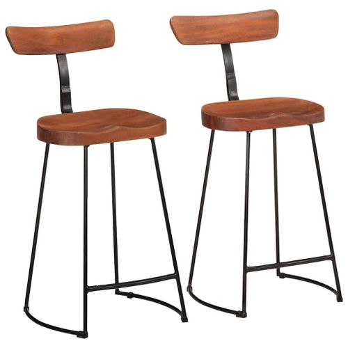 Vidaxl Tabourets De Bar Lot De 2 49x43x88 Cm Bois De Manguier Massif