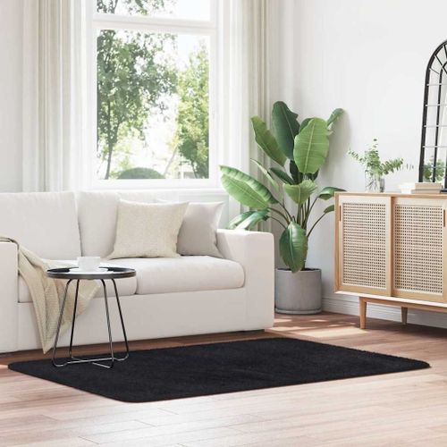 Vidaxl Tapis Shaggy À Poils Longs Navarra Noir 120x170 Cm Polyester