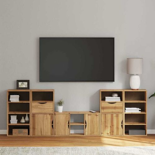 Vidaxl Meubles Tv 5 Pcs Avec Rangement Odda Bois De Pin Massif