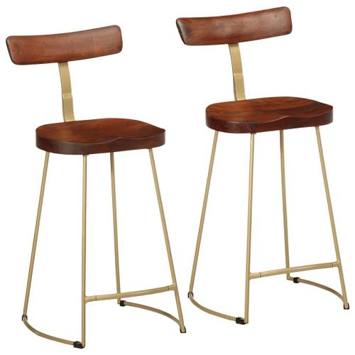 Vidaxl Tabourets De Bar Lot De 2 49x43x88 Cm Bois De Manguier Massif