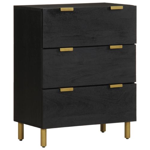Vidaxl Buffet Noir 60x33x75 Cm Bois D'ingénierie