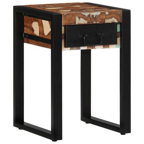 Vidaxl Table D'appoint Multicolore 35x35x50cm Bois Massif Récupération