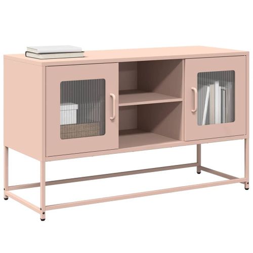 Vidaxl Meuble Tv Rose 100,5x39x60,5 Cm Acier