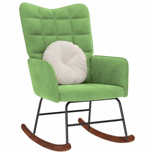 Vidaxl Chaise À Bascule Vert Clair Velours