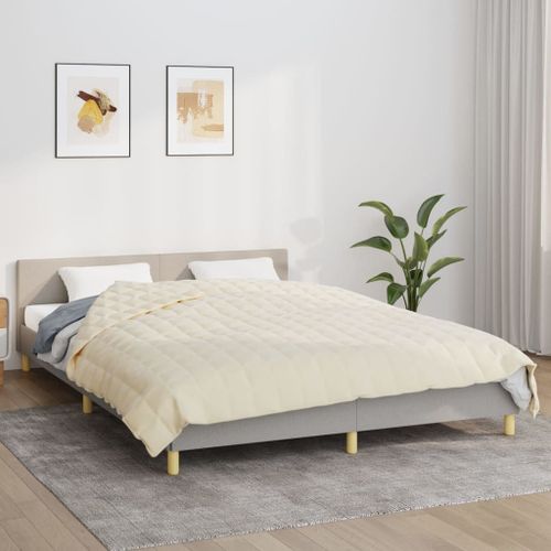 Vidaxl Couverture Lestée Crème Clair 200x225 Cm 13 Kg Tissu