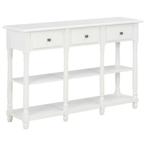 Vidaxl Table Console Blanc 110 X 30 X 76 Cm Bois D'ingénierie