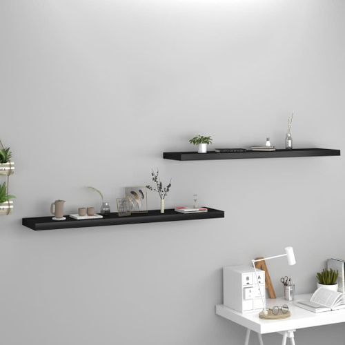 Vidaxl Étagères Murales Flottantes 2 Pcs Noir 120x23,5x3,8 Cm Mdf