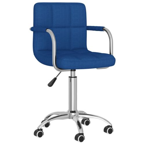 Vidaxl Chaise Pivotante De Salle À Manger Bleu Tissu
