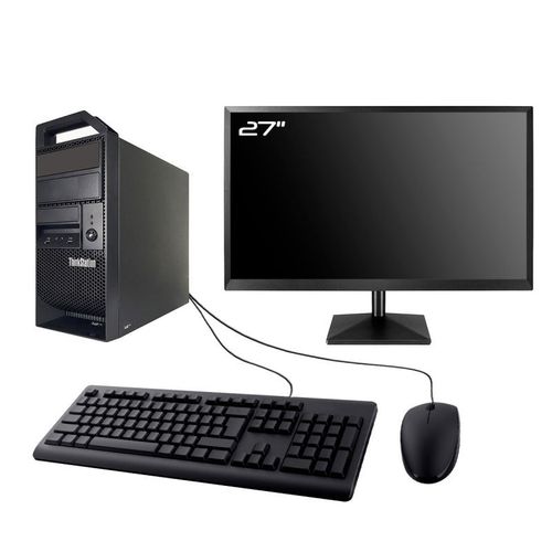 PC Lenovo ThinkStation E31 Ecran 27" Intel I5-3470 RAM 8Go SSD 240Go W11 Wifi