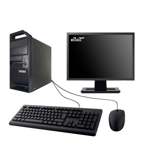 PC Lenovo ThinkStation E31 Ecran 22" Intel I7-3770 RAM 8Go SSD 240Go W11 Wifi