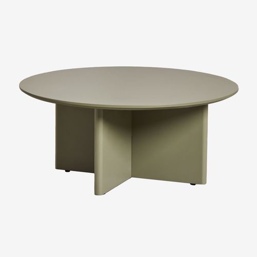 Table Basse Ronde En Mdf (Ø80 Cm) Saonara Vert Sauge